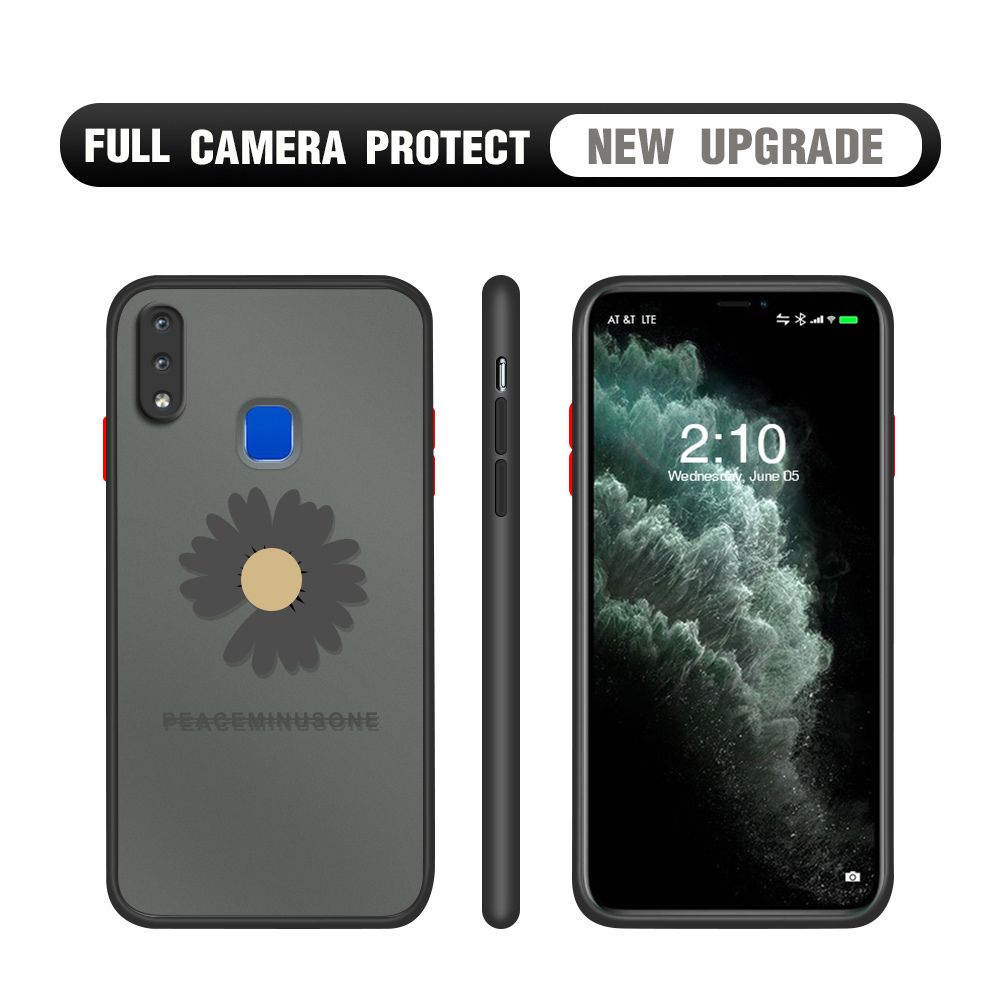 Hontinga for Vivo Y91 Y95 Case Daisy Flower Cover Camera Shockproof Protection Case Edge Frosted Transparent Phone Cover
