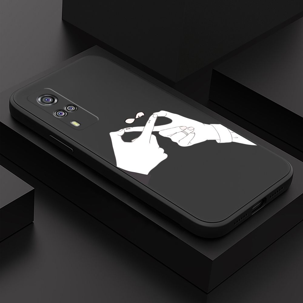 ZeroQiQi for Vivo Y53S 4G/Y51 2020/Y51A 2021/Y31 2021 Back Cover Mobius Ring Ultra Thin Soft Luxury Square Multicolor Liquid Silicone Phone Case