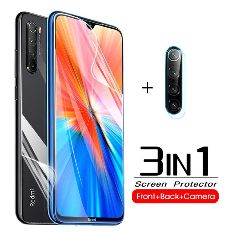For Xiaomi Redmi Note 8 2021 3-in-1 Combo Pack (Full Screen Protector Ceramic Matte +Camera Lens Protector +Back Poly) (Not Glass)