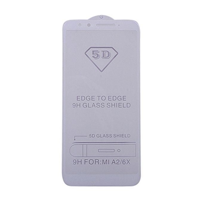 Xiaomi Mi A2 5D 9H Tempered Glass Screen Protector- White &Transparent