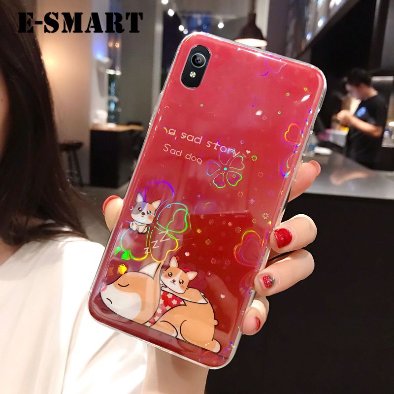 For Vivo Y91C Case Cute Cartoon Bear Back Covers Soft Silicone Colorful Cherry Blossoms for Vivo Y91C Back Cover