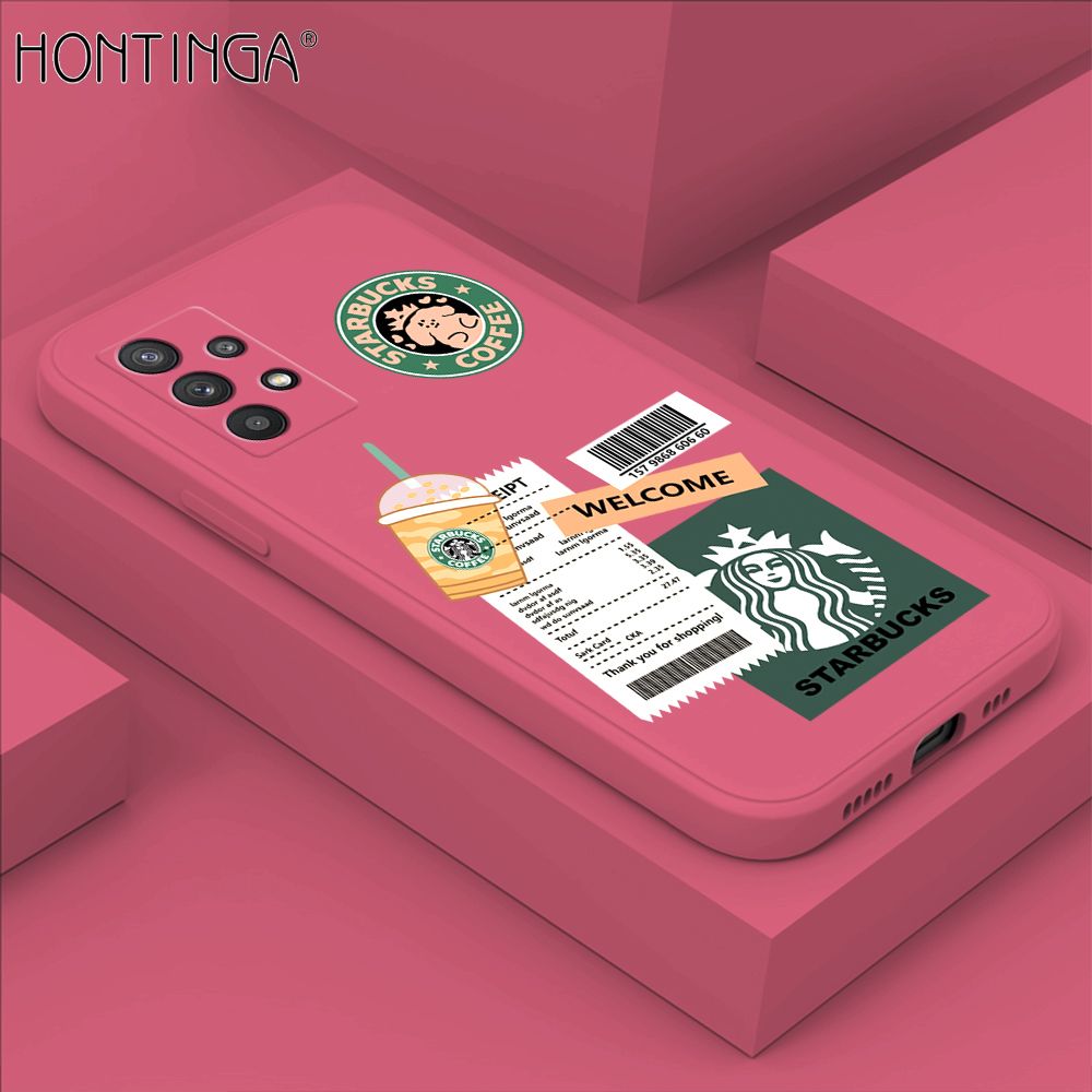 Hontinga for Samsung Galaxy A32 Case Cartoon Popularity Phone Case Soft Square Edge Silicone Cases Full Lens Cover Shockproof Protection Cover