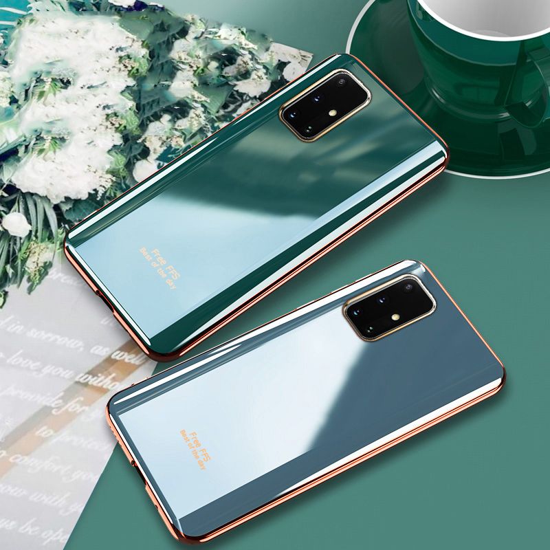 For Samsung Galaxy A71 Case Silicone Soft Cases Electroplated Avocado Green Glitter Full Protector Phone Back Cover Samsung Galaxy A71 Case