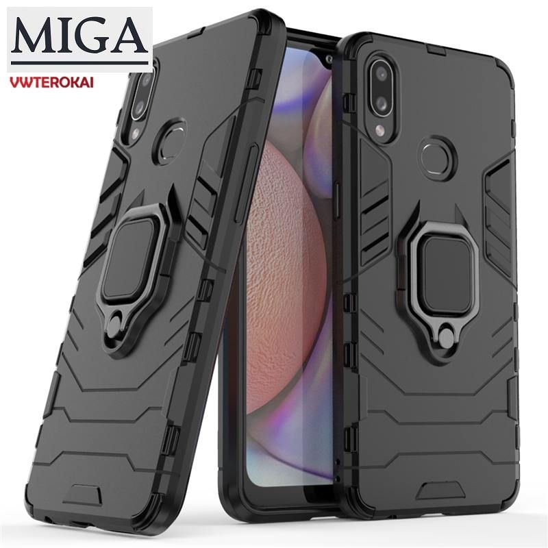 Hard Silicon Armor Magnetic Metal Ring Car Holder Phone Case For Samsung Galaxy A10 A10S A20S A30S A50S TPU + PC Shockproof Back Cover Case
