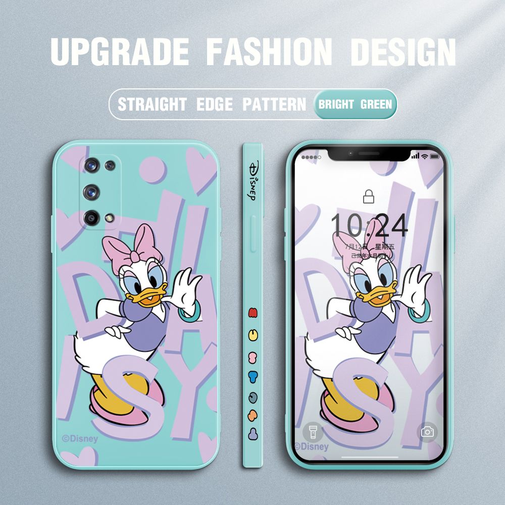 UCUC for Realme X7 Pro / Realme X7 Pro 5G Back Cover Cute Cartoon Characters Ultra Thin Soft Luxury Square Multicolor Liquid Silicone Phone Case