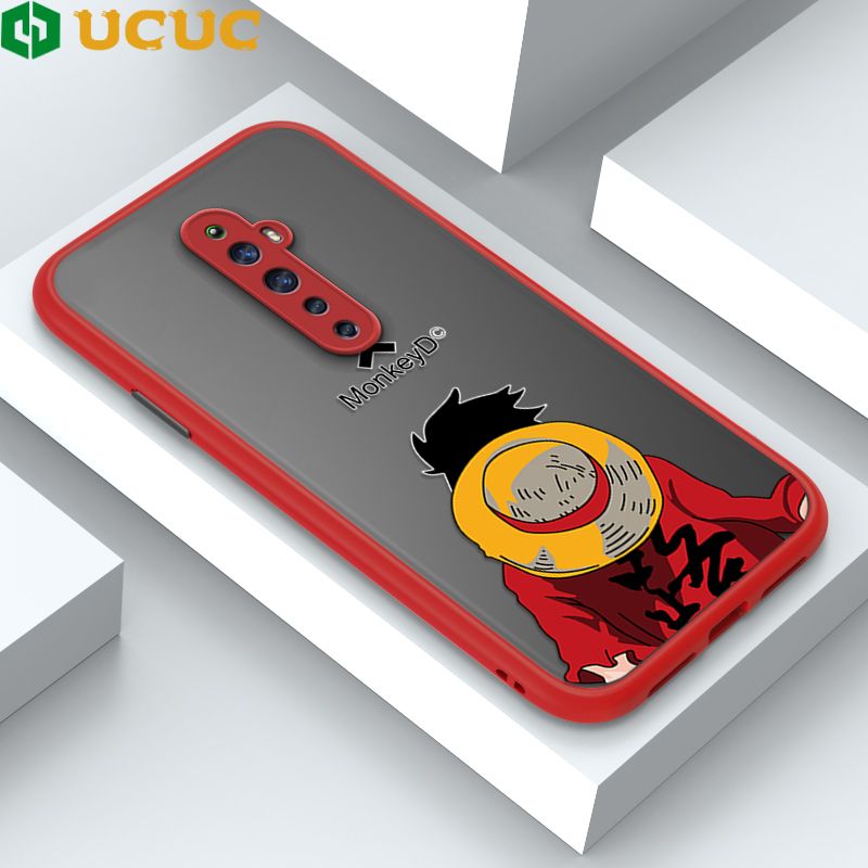 UCUC for OPPO Reno 2F 2Z Back Cover Back Shadow Luffy Frosted Transparent Hard Phone Case Thin Shockproof Full Cover Camera Protect Case