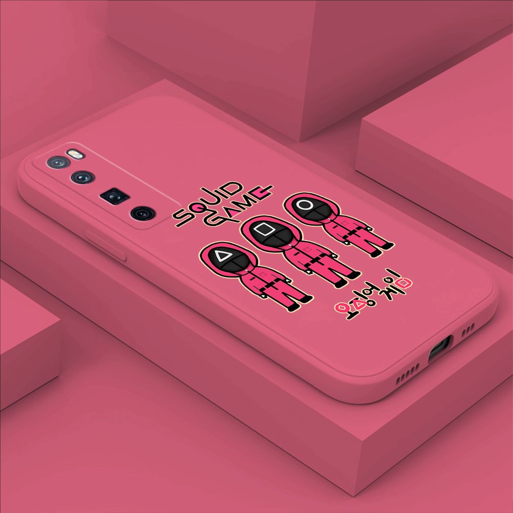 ZeroQiQi for Huawei Nova 7 Pro Case Trend Cartoon Korean Squid Phone Cover Liquid Silicone Case Phone Protective Case