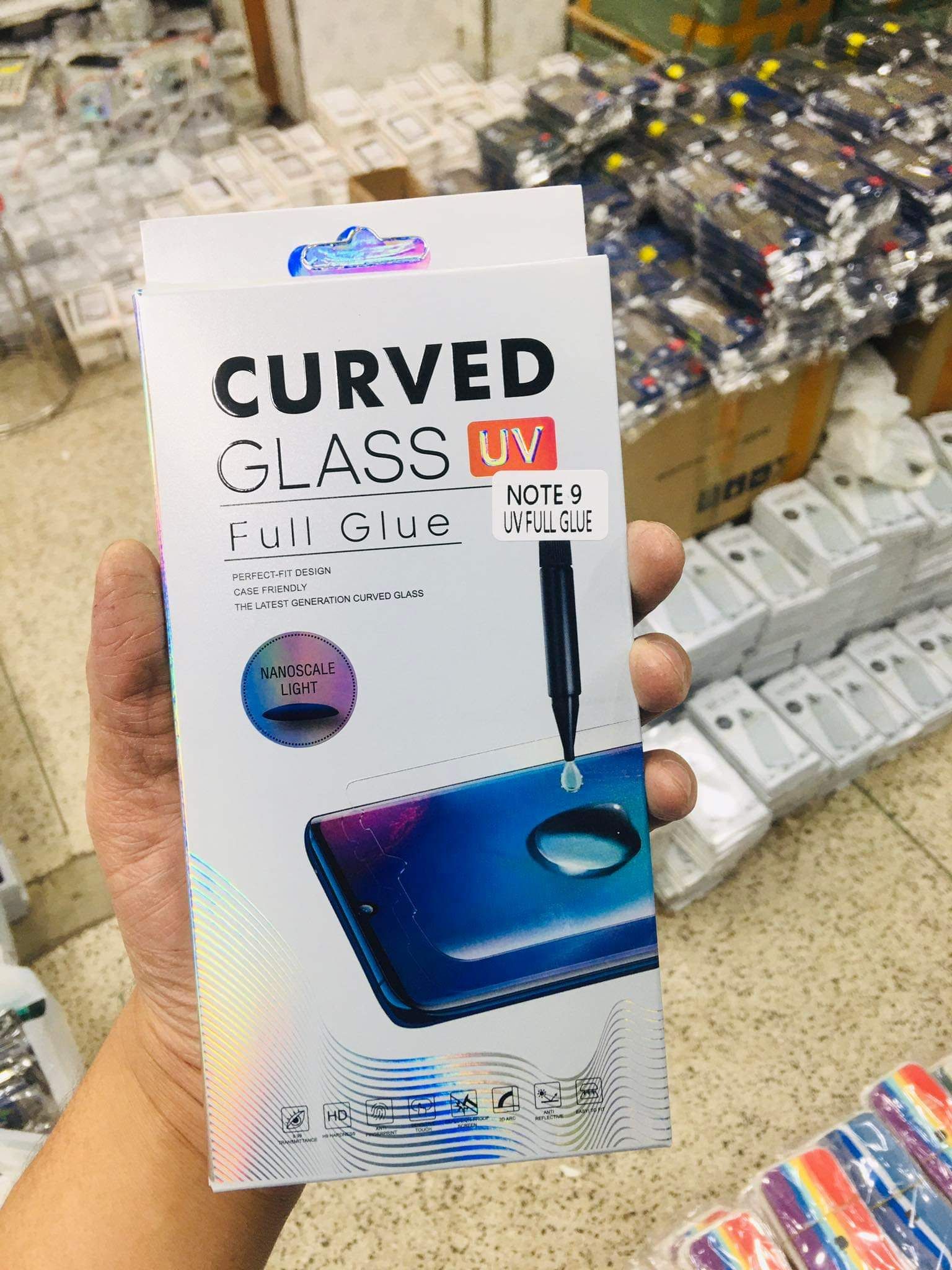 Samsung Galaxy Note 9 (High Quality) UV Glass Light Adhesive Full Glue Tempered Glass Screen Protector -Transparent