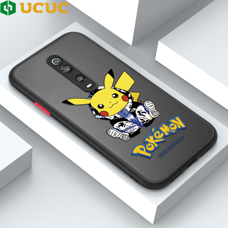 UCUC for Xiaomi Mi 9T / 9T Pro / Redmi K20 / K20 Pro Back Cover Wrapped Pikachu Frosted Transparent Hard Phone Case Thin Shockproof Full Cover Camera Protect Case