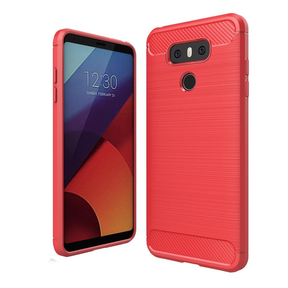 For LG G6 Brushed Carbon Fiber Texture Shockproof TPU Protective Cover Case (Grey)