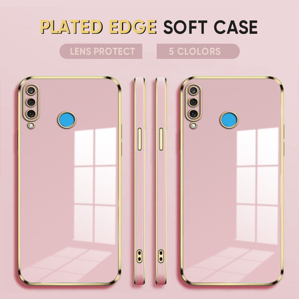 Luxury 6D Plating Case for Huawei P20 Pro Soft Silicone Square Frame Back Cover Shiny Bling Phone Cases