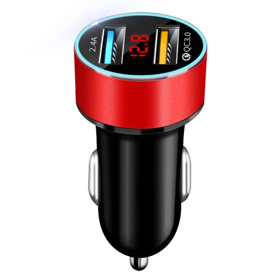 Dual USB Car Charger Portable Car  With LED Display