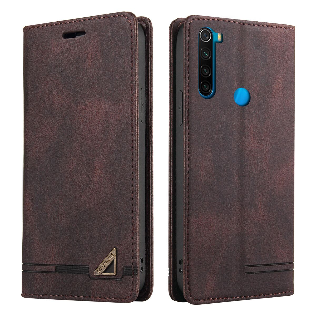 Retro Leather Wallet Foldable Built-in Card Slot and Magnetic Closure Protective Cover For Xiaomi Redmi Note 8T Phone Cover Case