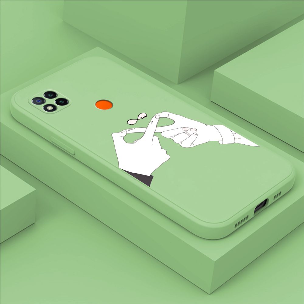 ZeroQiQi for Redmi 9C Back Cover Mobius Ring Ultra Thin Soft Luxury Square Multicolor Liquid Silicone Phone Case