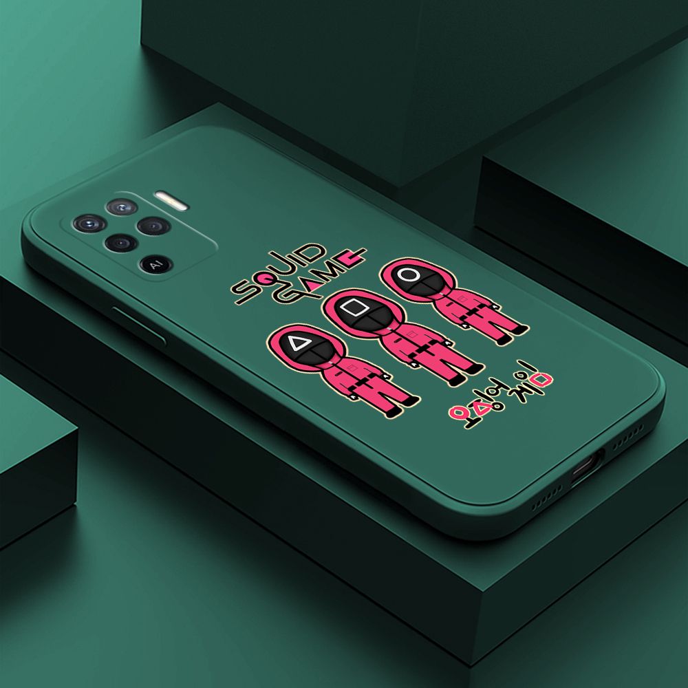 ZeroQiQi for OPPO Reno5 F Case Trend Cartoon Korean Squid Phone Cover Liquid Silicone Case Phone Protective Case
