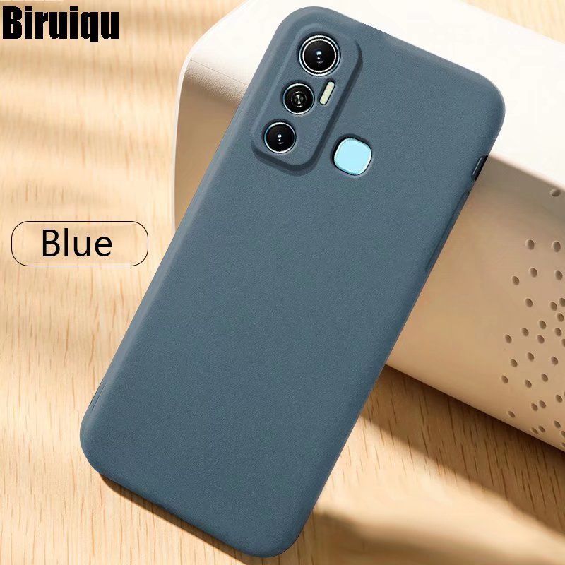 Biruiqu For Infinix Hot 11 Shockproof Anti Slip Soft TPU Sandstone Matte Back Case Cover