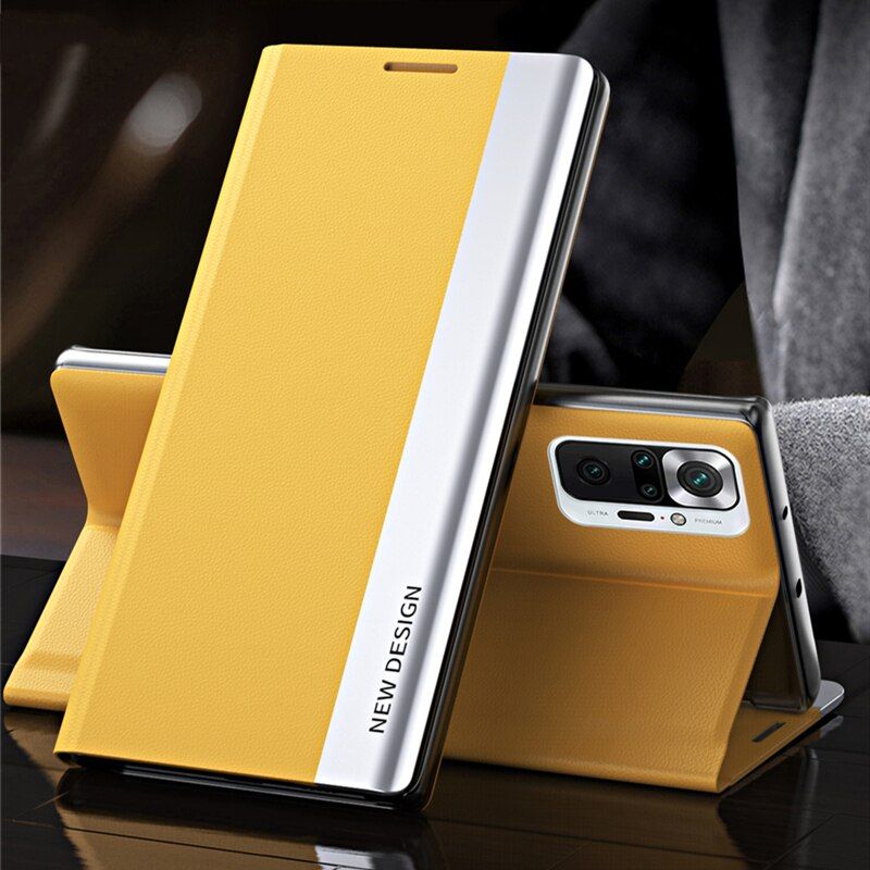 Magnetic Leather Flip Case For Xiaomi Redmi Note 10 Pro 10S 9S 9 Pro 10T 9T Case Flip Stand Full Protection Hard Cover