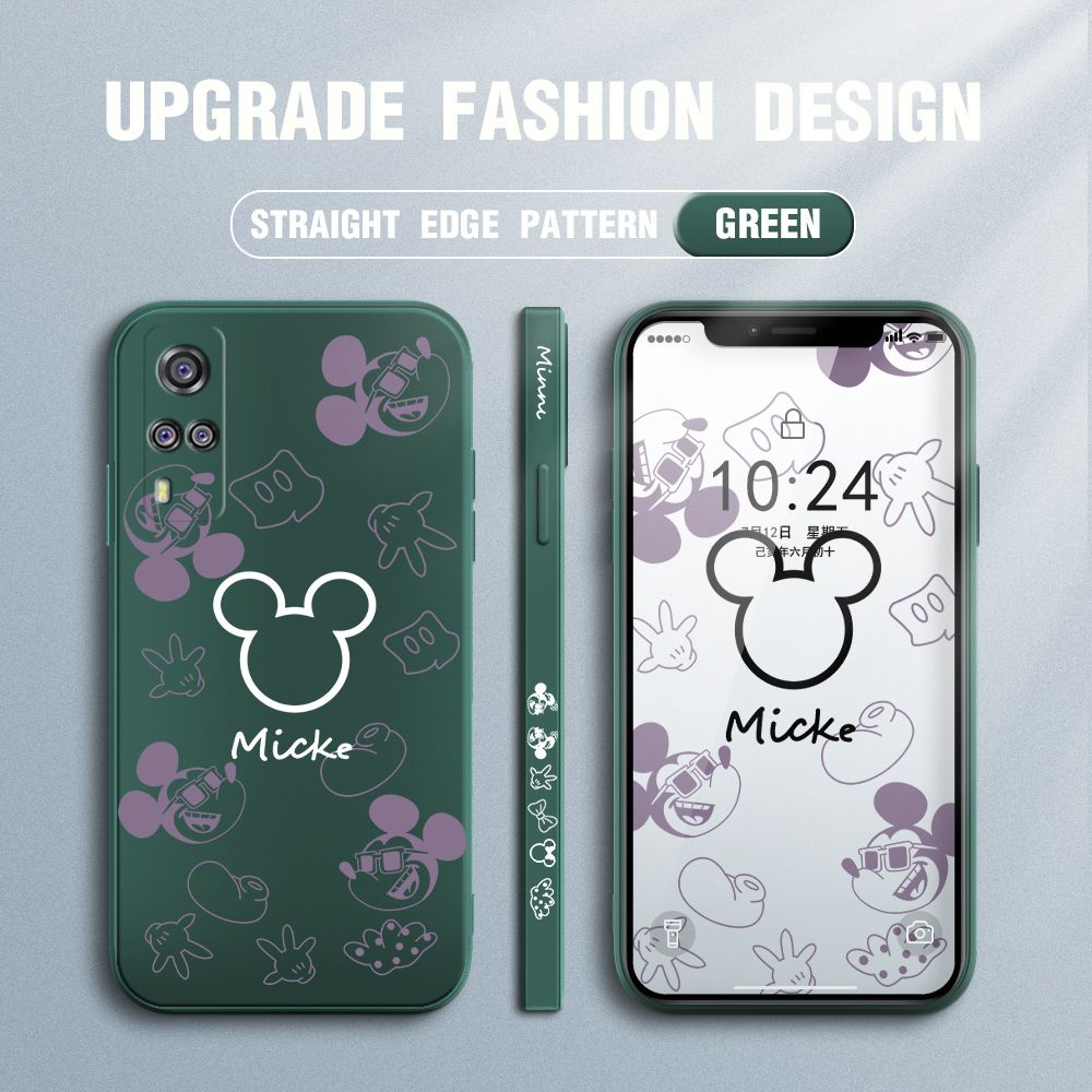 FHKL for Vivo Y51 2020 / Y53S 4G / Vivo Y51S in Pakistan Back Cover Mickey Print Side design Soft Case Multicolor Liquid Silicone Phone Cases