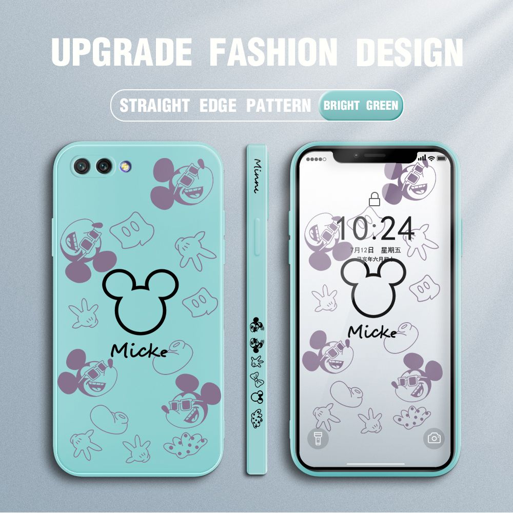 FHKL for Honor 10 Back Cover Mickey Print Side design Soft Case Multicolor Liquid Silicone Phone Cases