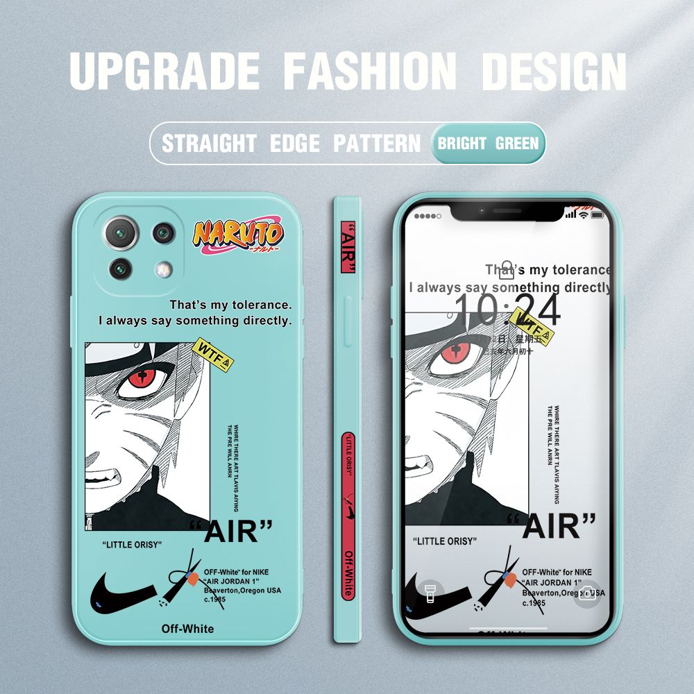 FHKL for Xiaomi 11 Lite / 11 Lite 5G NE Back Cover Red Eye Naruto Side design Soft Case Multicolor Liquid Silicone Phone Cases