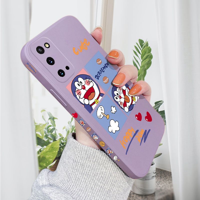 AMORVOR for Samsung Galaxy S20 Back Cover Cute Happy Cartoon Side design Soft Case Multicolor Liquid Silicone Phone Cases