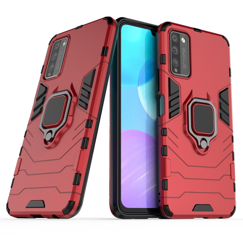 For Honor 30 Youth/Honor 30 Lite Soft TPU + Rugged PC Dual-Combination Rotating Ring Bracket Protective Case Compatible