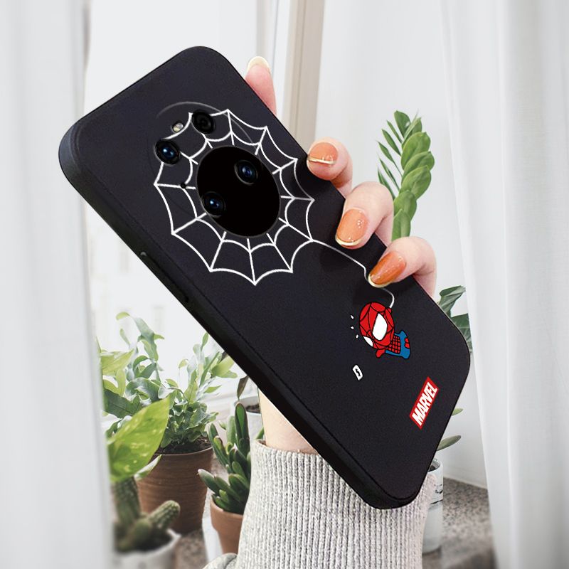 AMORVOR for Huawei Mate 40 ProPlus Back Cover Cartoon Cute Spiderman Side design Soft Case Liquid Silicone Phone Cases