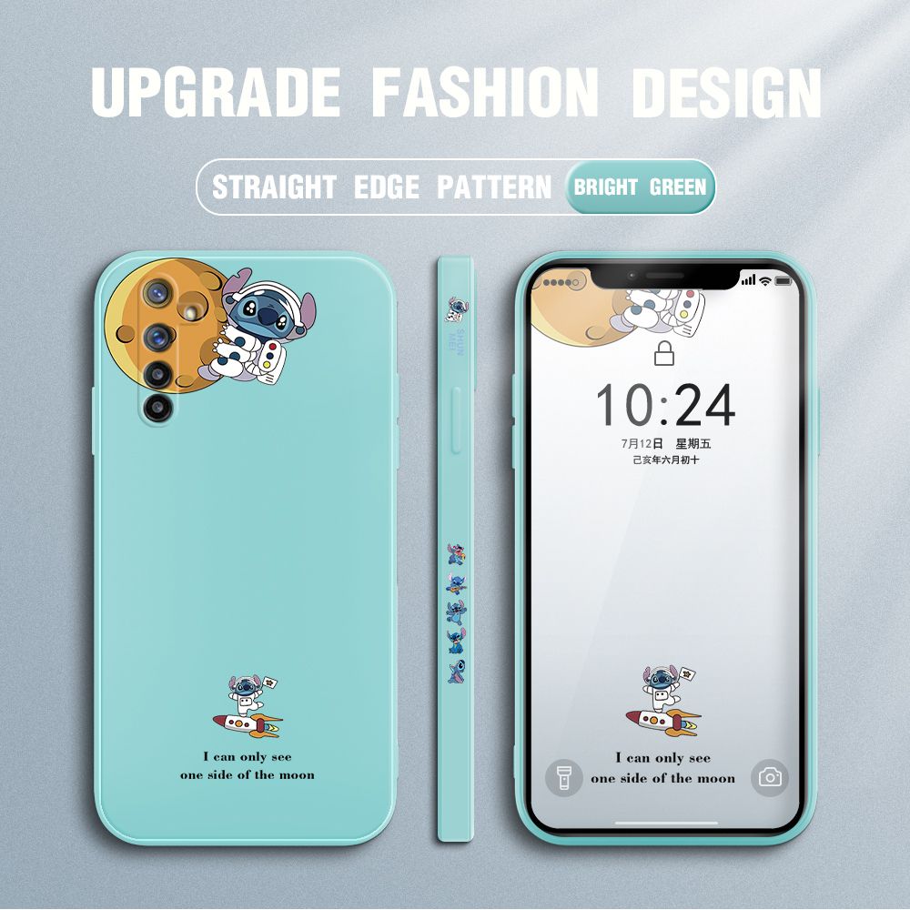 Jizetin for Realme 6 Pro Case Side Design Phone Cover  Astronaut Stitch Cover Square Edge Pattern Liquid Silicone Trend Case