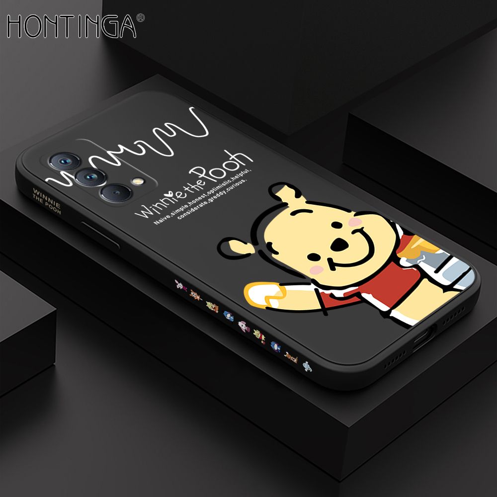 Hontinga for Realme GT Master Case Side Design Hello Little Bear Back Cover Soft Square Edge Pattern Liquid Silicone Trend Phone Cases