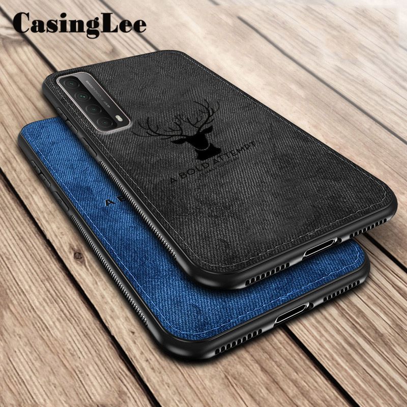 Casinglee for Huawei Y7A Case Slim Hybrid matte Deer Elk Design Cloth Phone cover for Huawei Y7A case cover