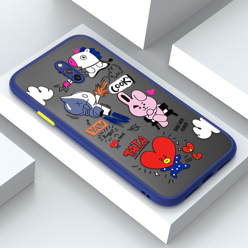 Jizetin for Redmi 8A Pro Cover BTS Animation Image Soft Edge Frosted Transparent Phone Case