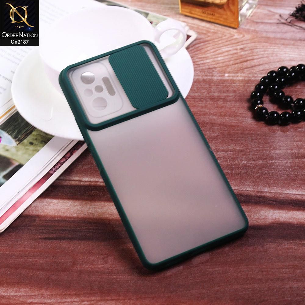 For Redmi Note 10 Pro / Redmi Note 10 Pro Max Translucent Matte Camera Slide Shutter Frosted Back Cases Mobile Back Cover Matte Cover
