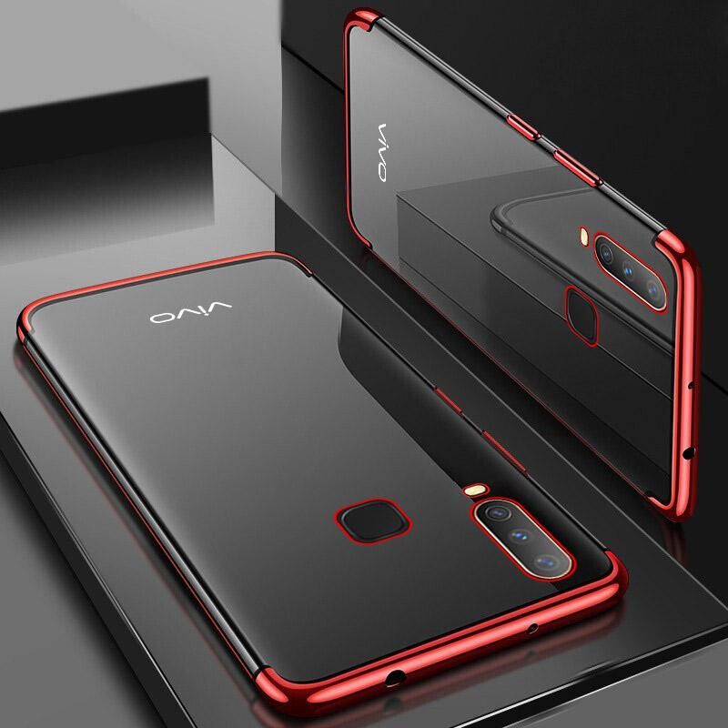 For Vivo Y11 / Y12 / Y15 / Y15  / Y17 / Y19 Case, Luxury Slim Light Weight Shock Proof Clear Soft TPU with Plating Frame Phone Casing Back Cover