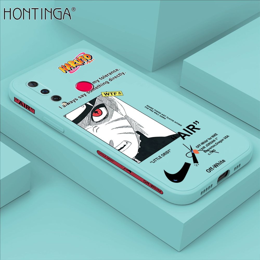 Hontinga for Huawei Nova 4 Case Side Design New Anime Naruto for Boys Back Cover Soft Square Edge Pattern Liquid Silicone Trend Phone Cases