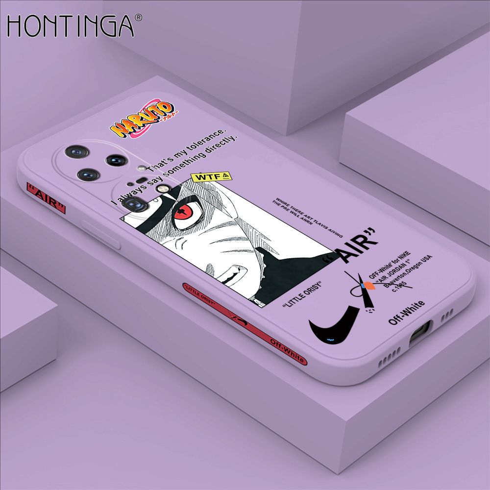Hontinga for Huawei P50 Pro Back Cover New Anime Naruto Side Design Case Square Edge Liquid Silicone Phone Case