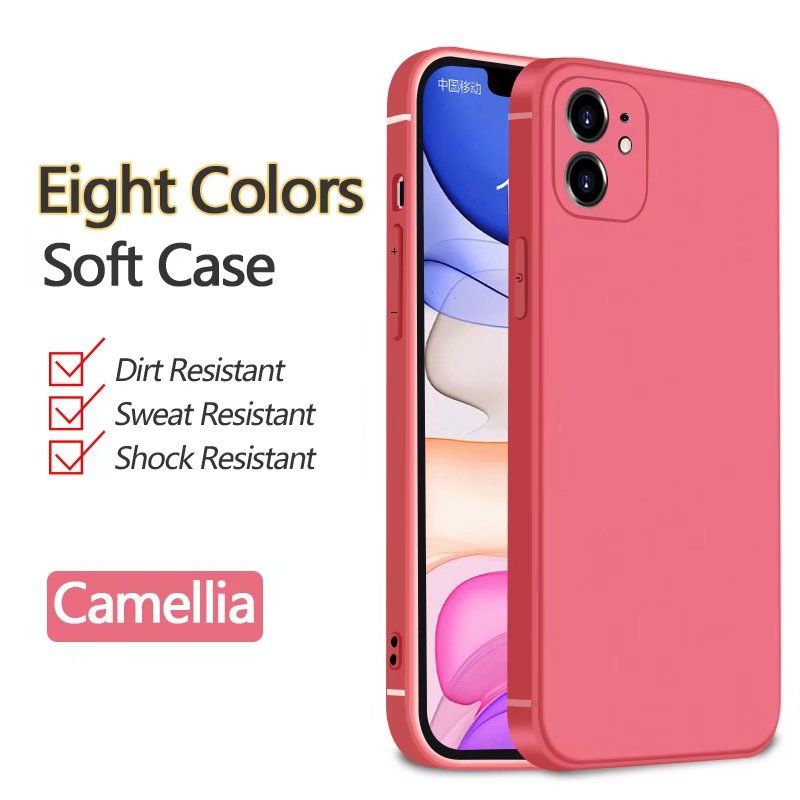 Olige Case For Huawei Y7A Square Liquid Silicone Lens Protector Shockproof Soft Phone Case Cover