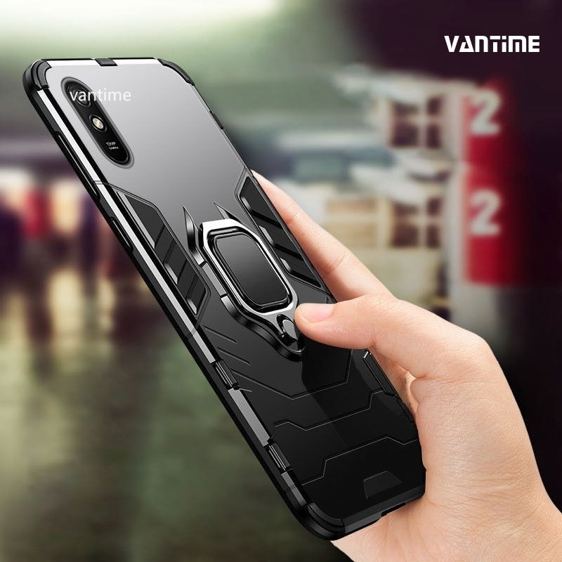 Vantime for Redmi 9A Case Hard Shockproof Stand Holder Cover