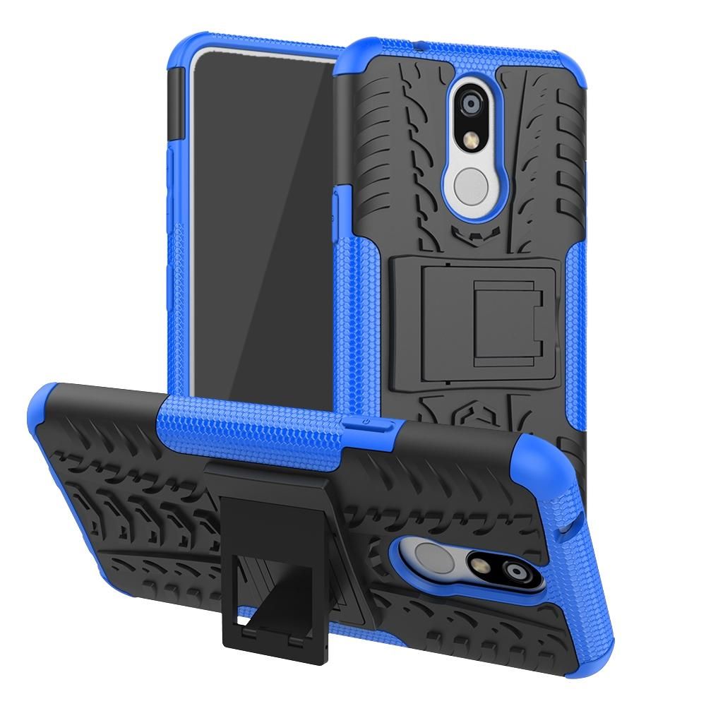 For LG K40 Heavy Duty Armor Tough Hybrid Shockproof Dual Layer Kickstand Protective Case Cover