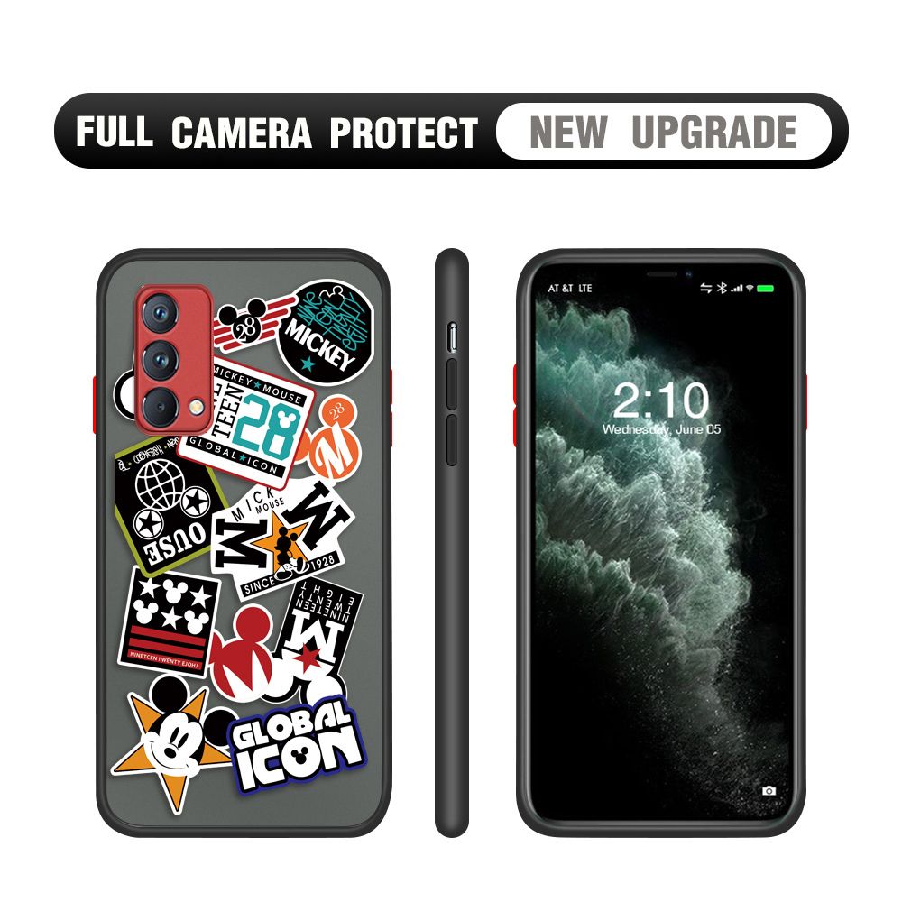Hontinga for Realme GT Master Case Travel Poster Camera Shockproof Protection Cases Edge Frosted Transparent Phone Cover
