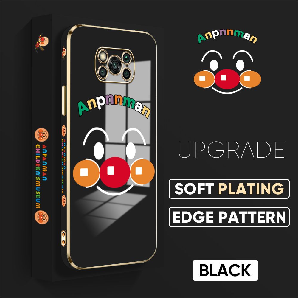 TA for Xiaomi Poco X3 / X3 Pro / X3 NFC Back Cover + Free Lanyard Bread Superman Luxury 6D Plating Case Side Pattern Soft Silicone Square Phone Cases