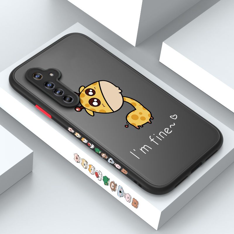 ZeroQiQi for Realme Narzo Case Cute Funny Giraffe Side Printing Cover Frosted Ultra Thin Protective Anti Fall Phone Case