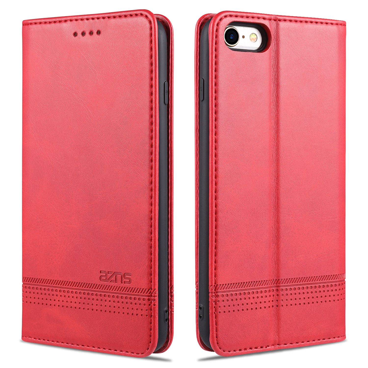 Leather Case for Apple iPhone SE 2020/7/8 Vintage Flip Wallet Card Slots Magnetic Closure TPU Inner Stand Cover