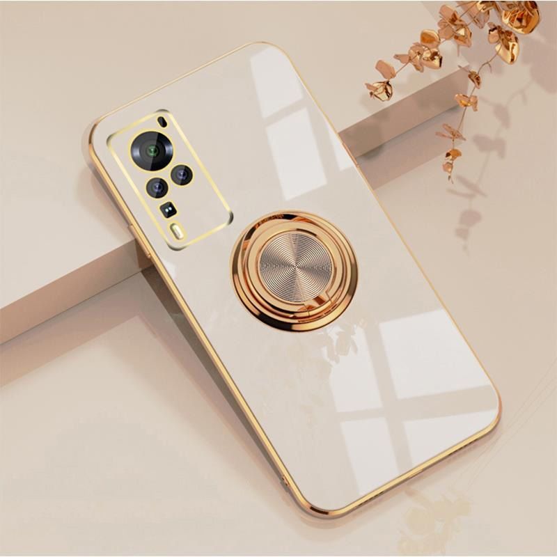 For Vivo X50 Luxury Electroplating Soft TPU One-piece Shell with Ring is Compatible case