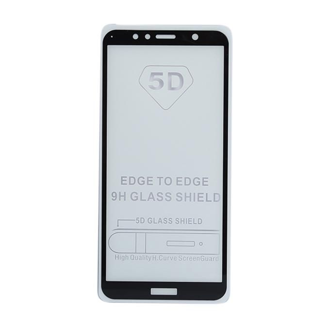 5D 9H Tempered Glass Screen Protector For Huawei Y6 Pro (2018) - Black