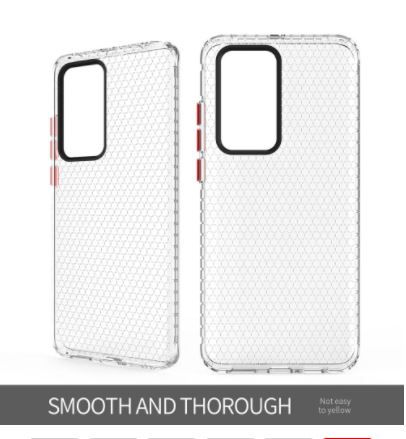 ikreese Honeycomb Groove Cooling Shockproof Anti Collision Transparent TPU Phone Case For Huawei P40 Pro Soft Silicone Cover