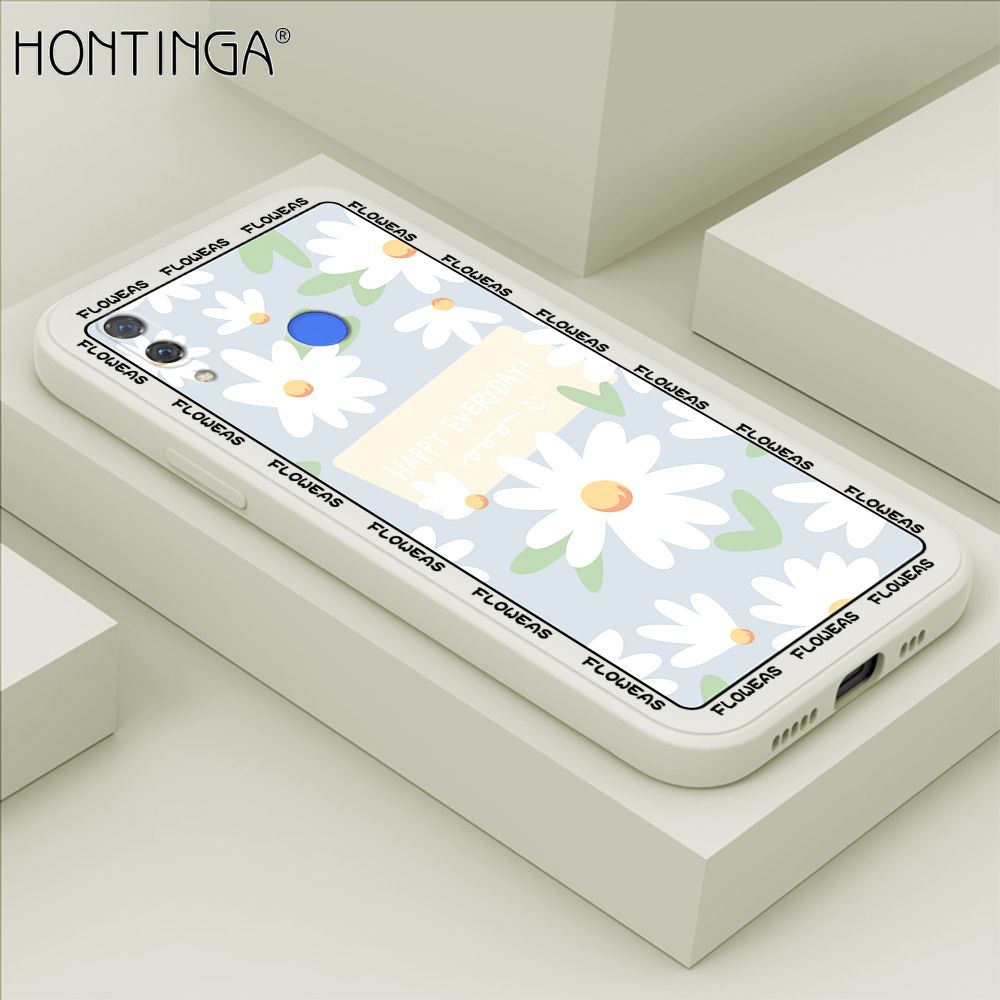 Hontinga for Huawei Nova 3 Case Beautiful Daisy Flower Phone Case Phone Case Soft Square Edge Silicone Cases Full Lens Cover Shockproof Protection Cover