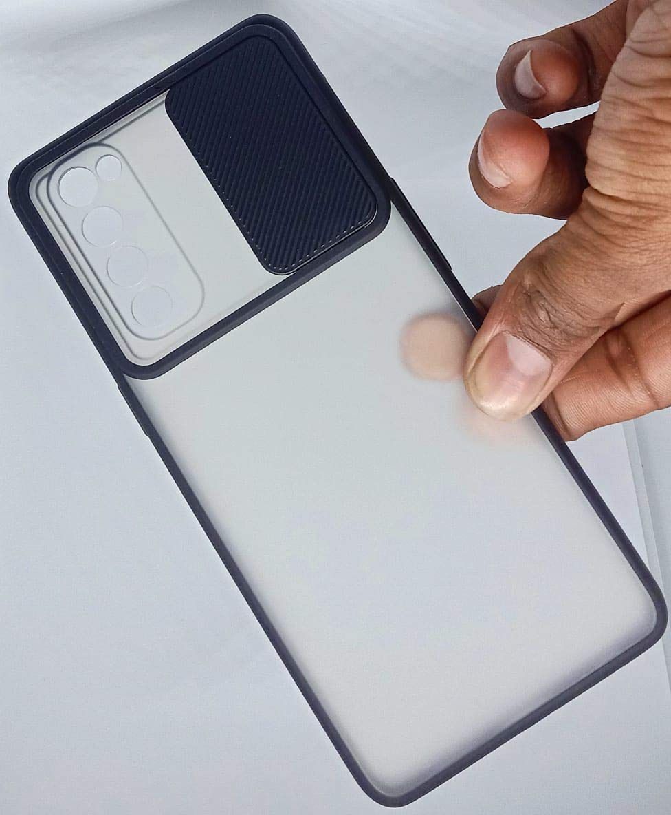 For Oppo Reno 4 Pro Jkobi Hard PC Camera Protection Shutter Translucent Back Cover Case for Oppo OPPO RENO 4 PRO Back cover