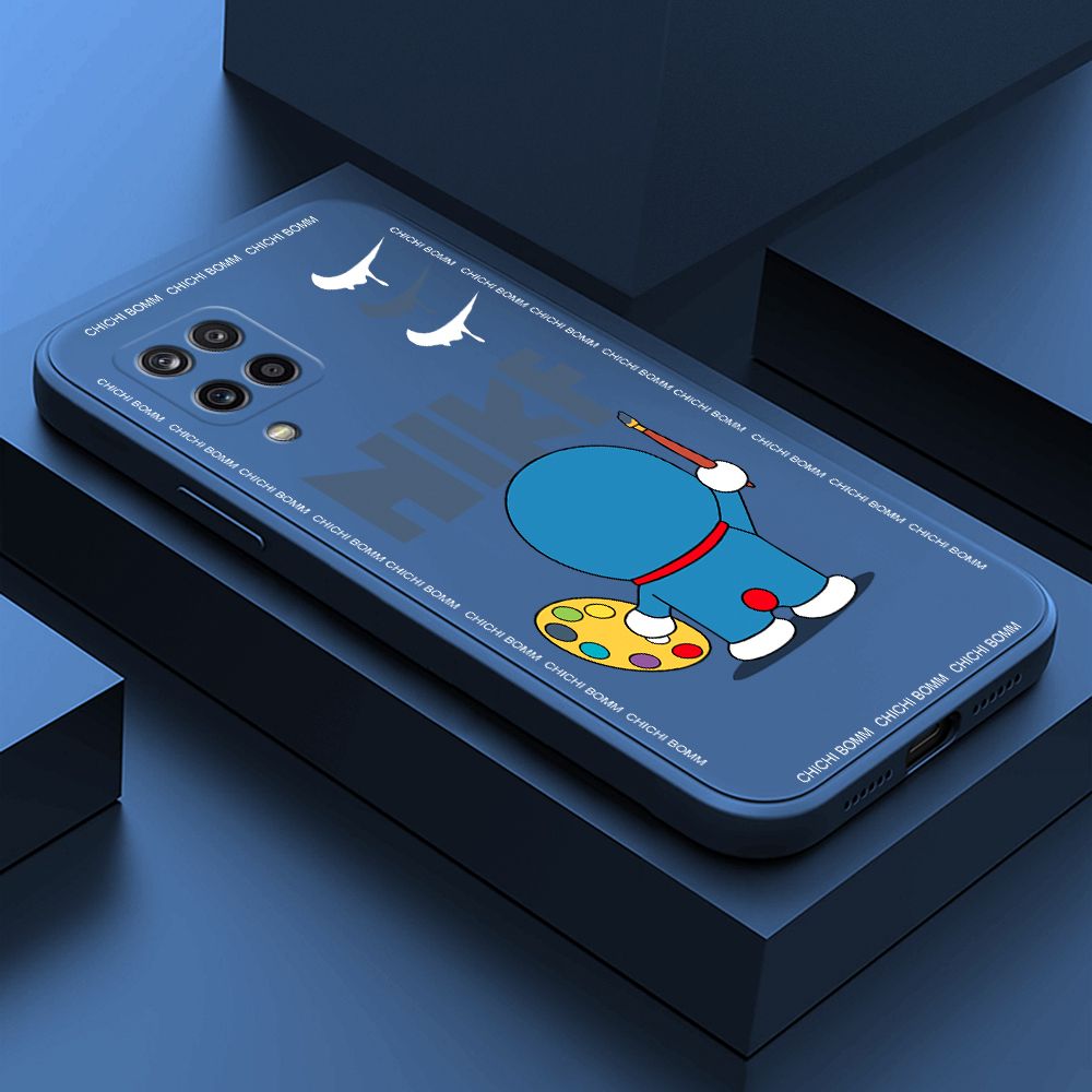 Hontinga for Samsung A12 5G Case Fashion Cat Phone Case Phone Case Soft Square Edge Silicone Cases Full Lens Cover Shockproof Protection Cover