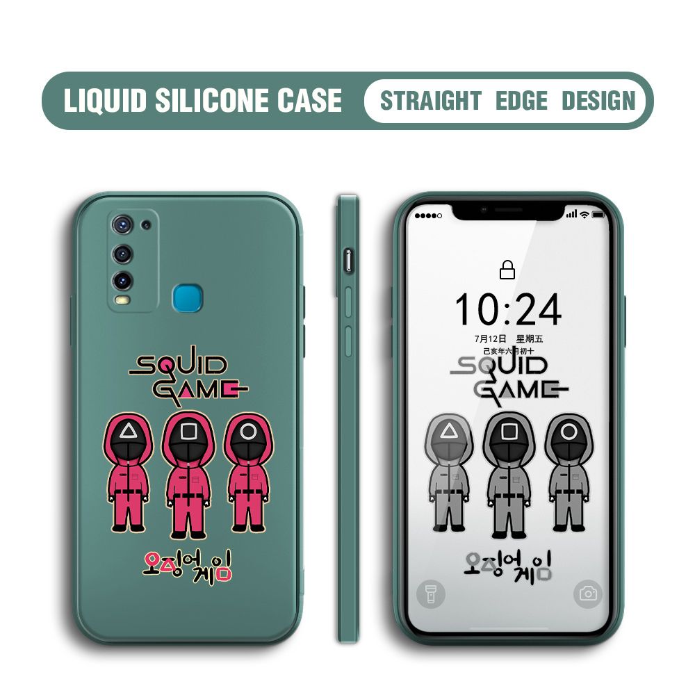 UCUC for Vivo Y50 Case Trend Cartoon Korean Squid Phone Cover Liquid Silicone Case Phone Protective Case