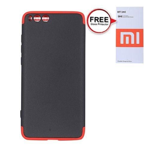 Xiaomi Redmi Note 3 360 Degree Phone Case with Free Glass Protector - Red and Black